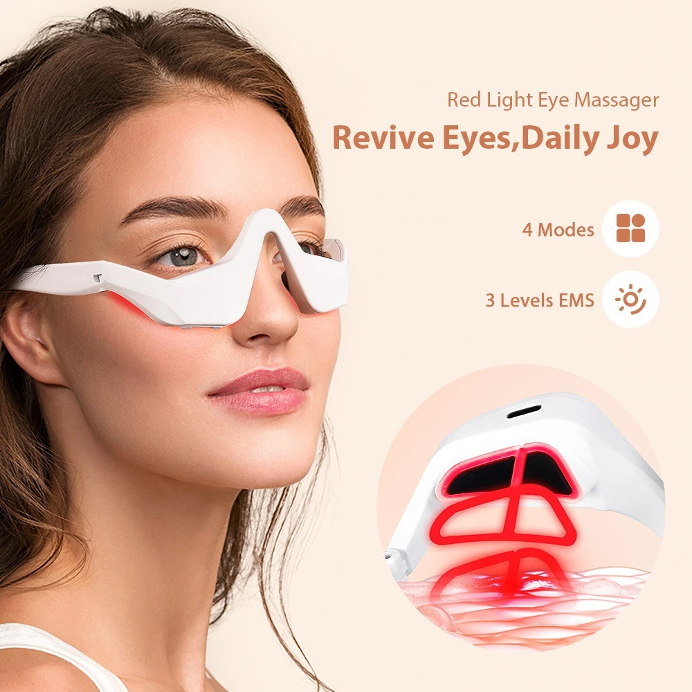 YLSM010 Electric Eye Massager with Heat & Red Light EMS Eye Massager Pain Relief