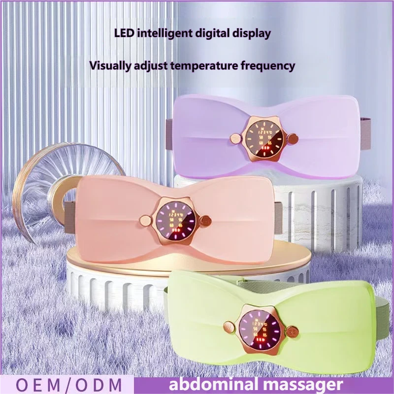 YLSM045 Rechargeable Women Heating Uterine Waist Belt, Portable Heat & Vibration Menstrual Relief Heating Pad for Home Use