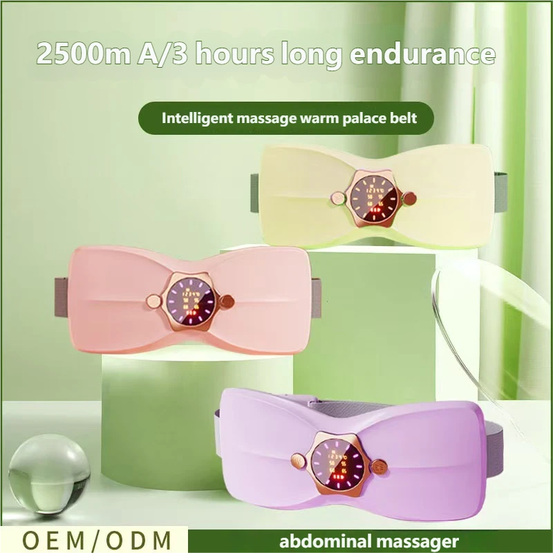 YLSM045 Rechargeable Women Heating Uterine Waist Belt, Portable Heat & Vibration Menstrual Relief Heating Pad for Home Use