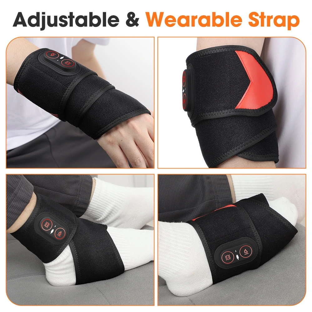 YLSM047 Red Light Wrist Massager, Heating & Vibration Wrist Support Brace with 36‑pcs 660nm Light Beads for Home & Office Use
