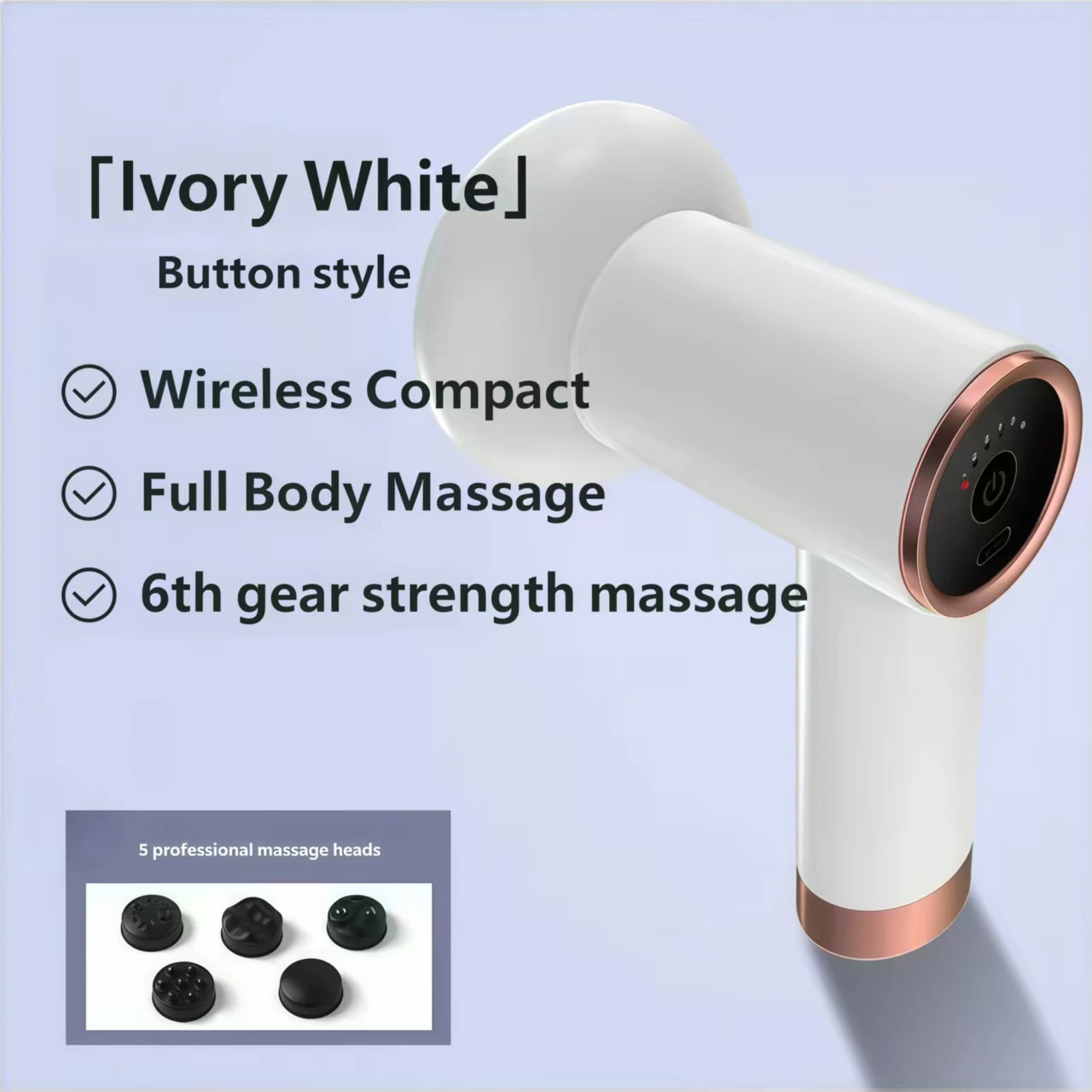 YLSM071 Mini Rechargeable Body Massager for Women, Portable Handheld Body Shaping Massager 6‑Speed Intensity for Muscle Fatigue Relief