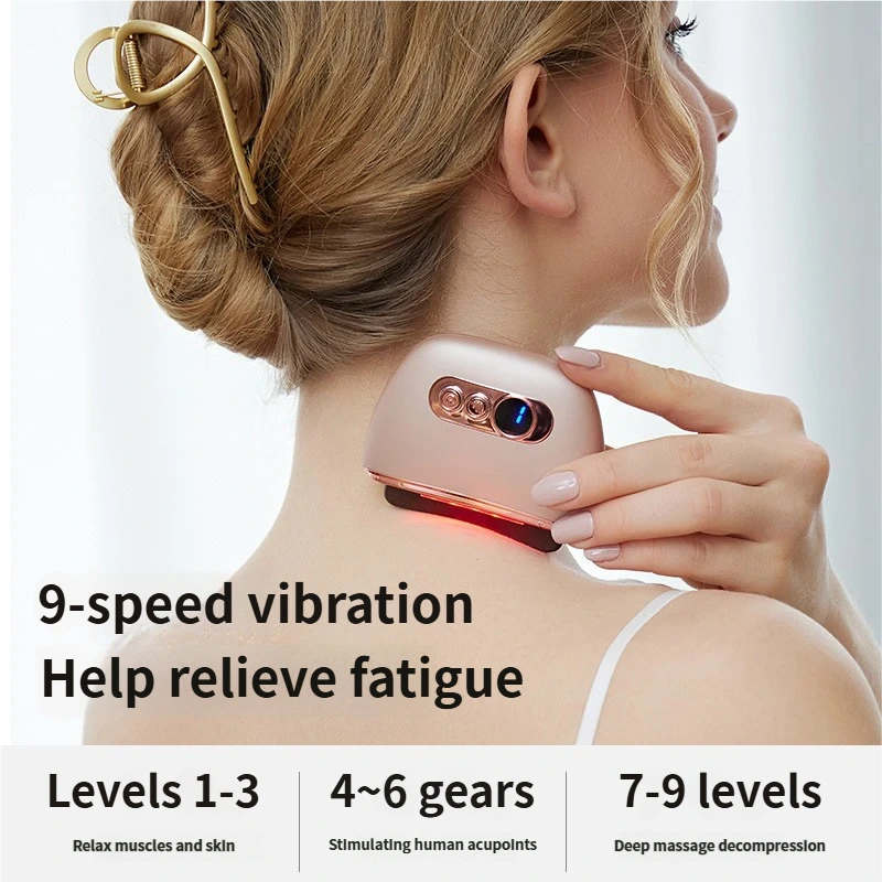 YLSM065 Portable Rechargeable Electric Gua Sha Massager, Vibrating Massage Device for Face, Hand and Body Meridian Dredging