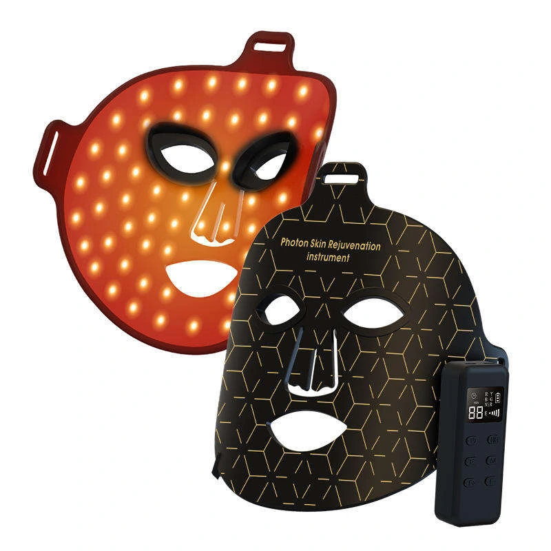YLSM092 Professional Red Light Therapy Led Face Mask Neck Wrap Set LED Infrared 8 Color Face 4 Color Neck Wireless Rechargeable Device