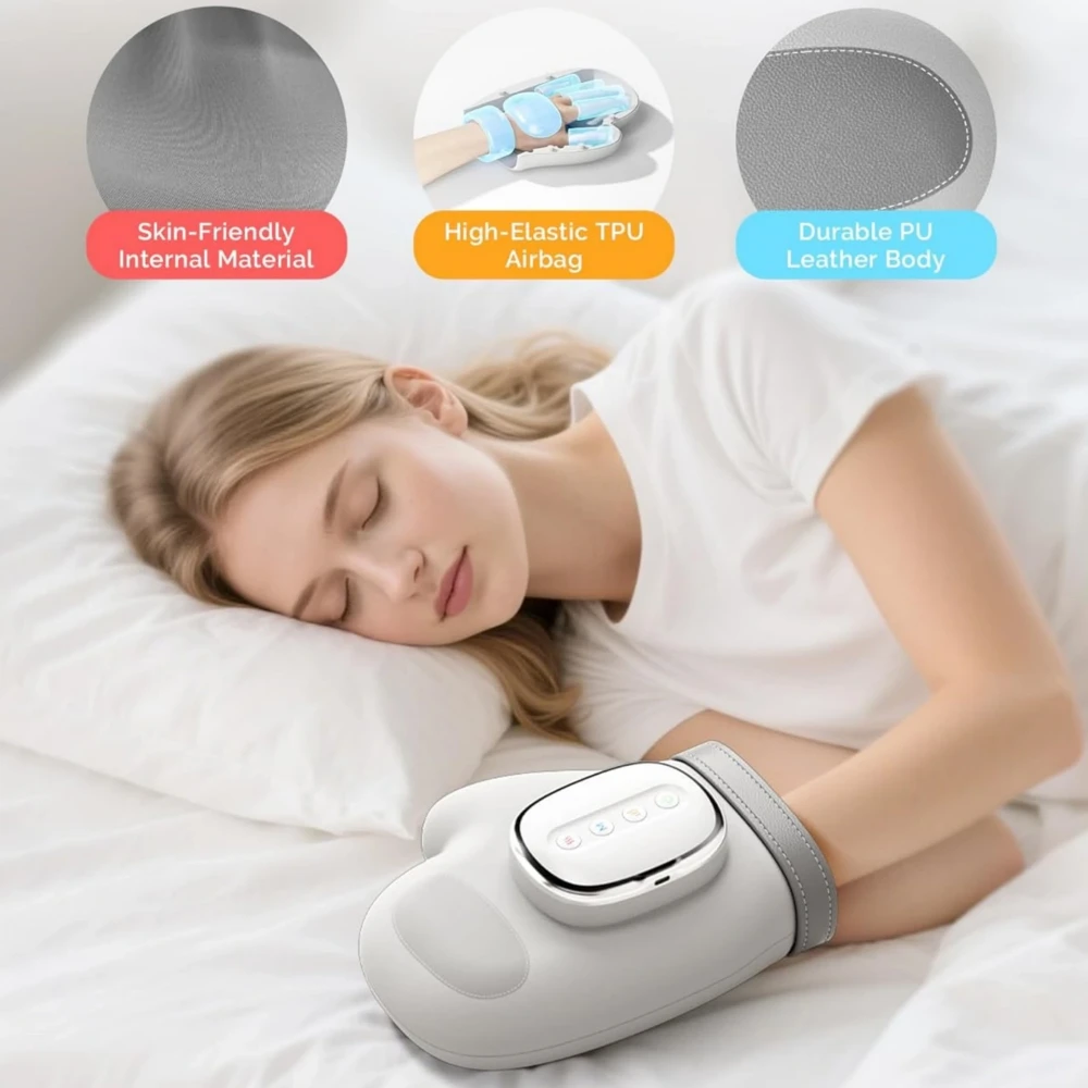 YLSM069 2026 Newest Design Wireless Heated Gloves Electric Hand Massager with Airbag Massage for Finger Joints Palm Wrist Relax