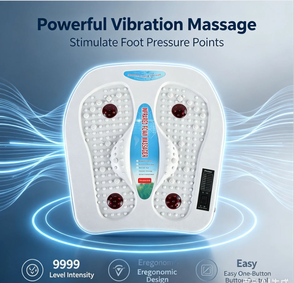 YLSM077 Plug‑in Infrared Foot Massager, Vibration Heating Foot Massage Machine for Home Use, Multiple Plug Options for EU and US Market